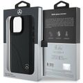 Puzdro Mercedes pre iPhone 16 Pro Max 6,9" MEHCP16X23RBCSK Hardcase MB Curved Stitches Kožené čierne