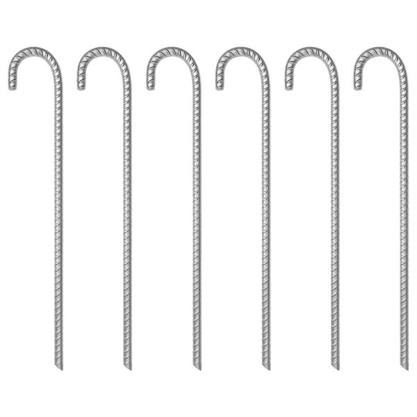 vidaXL Stanové kolíky 6 ks 41,5 cm Ø12 mm pozinkovaná oceľ