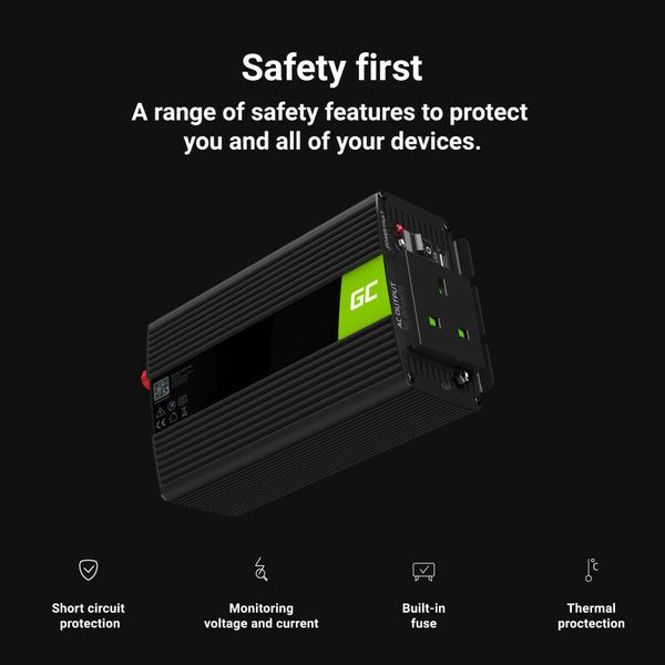 INV23UK Green Cell Power Inverter 24V to 230V 1000W/2000W Modified sine wave UK PLUG