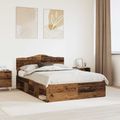 vidaXL Rám postele Staré drevo 140 x 190 cm Masívne borovicové drevo