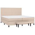 vidaXL Boxspring posteľ s matracom kapučínová 200x200 cm umelá koža