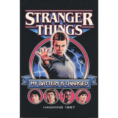 Plagát Stranger Things - My Battery Is Charged