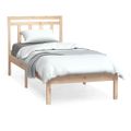 vidaXL Posteľný rám 75x190 cm malé jednolôžko masívne drevo