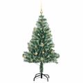 vidaXL Umelý vianočný stromček, snehom obalený, s LED svetlom 150 cm