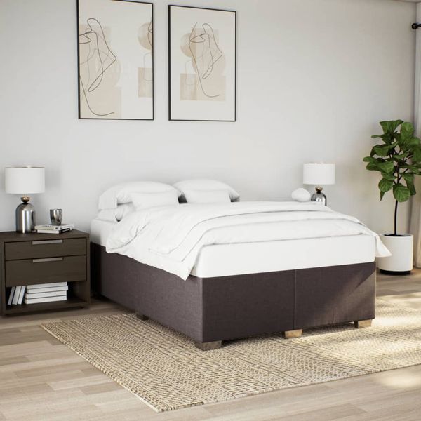 vidaXL Posteľ bez matraca tmavohnedá 140x200 cm látka