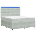 vidaXL LED boxspring posteľ s matracom Svetlosivá 140 x 200 cm Zamat