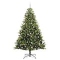 vidaXL Umelý skladací vianočný stromček 300 LED diód Zelená 240 cm