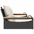 vidaXL Hojdacia lavica s vankúšmi čierna 109x62x40 cm polyratan