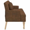 vidaXL Lavička s vankúšmi hnedá 113x64,5x75,5 cm umelá semišová koža