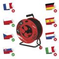 Predlžovací kábel EMOS P084501 PROFI na bubne 50m / 4 zásuvky / čierny / guma / 230 V / 1,5 mm2