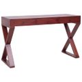 vidaXL Počítačový stôl hnedý 132x47x77 cm masívne mahagónové drevo