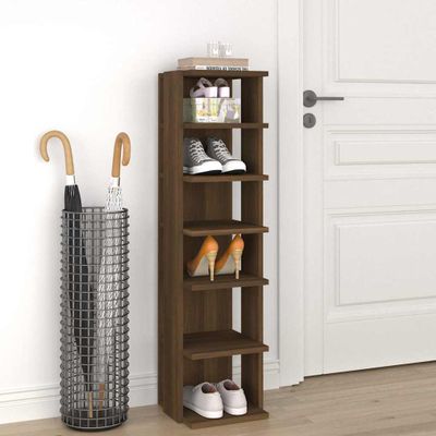 vidaXL Regál na topánky hnedý dub 27,5x27x102 cm spracované drevo