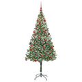 vidaXL Umelý vianočný stromček s 300 LED-i Zelená 180 cm PVC a oceľ