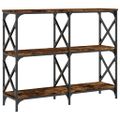 vidaXL Konzolový stolík dymový dub 100x28x80,5 cm kompozitné drevo