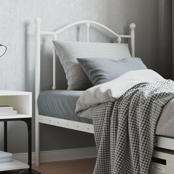 vidaXL Kovové náhradné čelo postele biele 75 cm