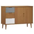vidaXL Komoda MOLDE, hnedá 113x40x80 cm, borovicový masív
