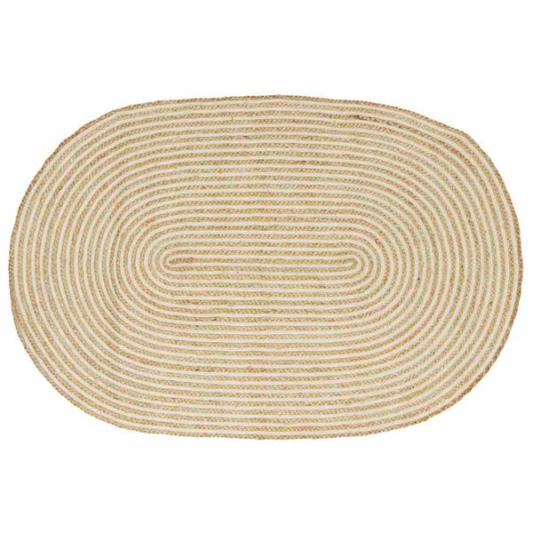 vidaXL Kusové koberce Prírodná a biela 122 x 183 cm Juta