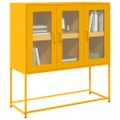 vidaXL Komoda horčicovožltá 100,5x39x107 cm oceľ valcovaná za studena