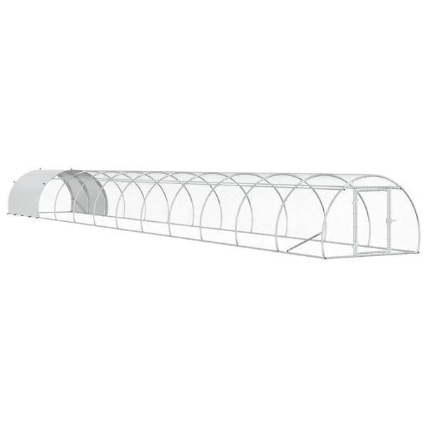 vidaXL Kurník pre kurčatá Strieborná 1200 x 150 x 100 cm