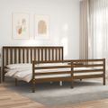 vidaXL Posteľný rám s čelom medovo-hnedý 200x200 cm masívne drevo