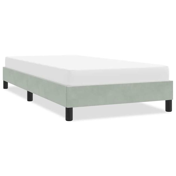vidaXL Rám postele bez matraca Svetlosivá 90x220 cm Zamat