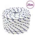 vidaXL Lodné lano biele 12 mm 25 m polypropylén