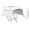 vidaXL Strieška Bimini s 4 oblúkmi a stenami 243x(200-213)x137 cm