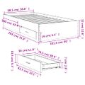 vidaXL Posteľný rám so zásuvkami čierny 100x200 cm kompozitné drevo