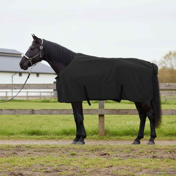 vidaXL Plášť pre kone Čierna 165 cm Polyester