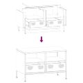 vidaXL TV skrinka olivovozelená 68x39x43,5cm oceľ valcovaná za studena