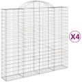 vidaXL Oblúkové gabiónové koše 4ks 200x50x180/200cm pozinkované železo