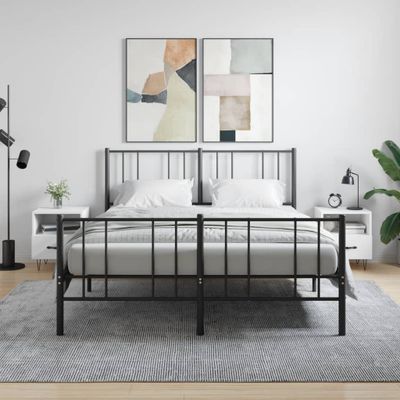 vidaXL Nočné stolíky 2 ks lesklé biele 40x35x47,5 cm kompozitné drevo