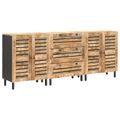 vidaXL Úložné skrine 3 ks 180 x 33 x 75 cm Masívne mango drevo