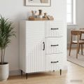 vidaXL Servírovacia skriňa Biela 66 x 34,5 x 89,5 cm Kompozitné drevo
