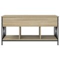 vidaXL Konferenčný stolík dub sonoma 100x55x50 cm kompoz. drevo a kov