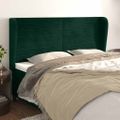 vidaXL Čelo postele so záhybmi tmavozelený 163x23x118/128 cm zamat