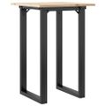 vidaXL Jedálenský stolík v tvare O 50x50x75 cm borovica a oceľ
