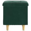 vidaXL Ottoman s Úložným Priestorom Tmavozelená 40 x 40 x 45 cm Zamat