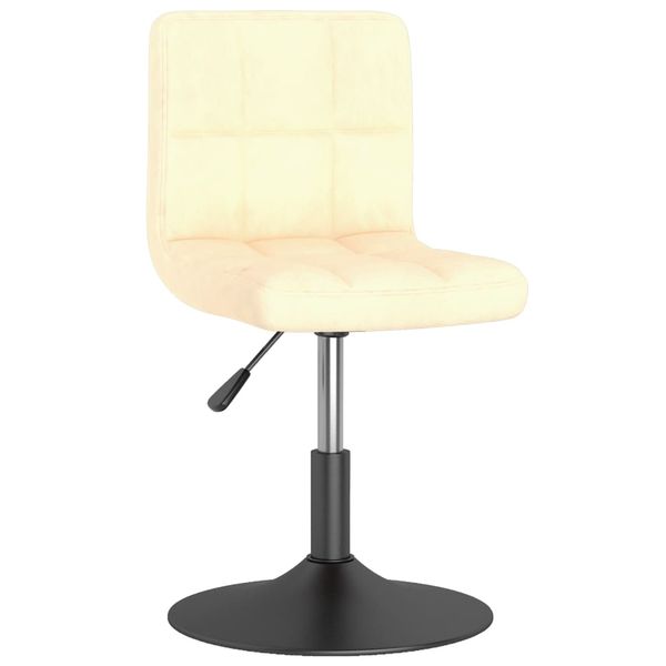 vidaXL Otočná jedálenská stolička krémová zamatová