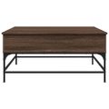 vidaXL Konferenčný stolík, hnedý dub 95x95x45 cm, kompozitné drevo+kov