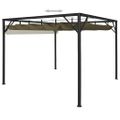 vidaXL Záhradný altánok, zaťahovacia strecha 3x3 m, sivohnedý 180 g/m²