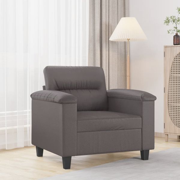 vidaXL Kreslo sivé 60 cm umelá koža