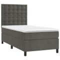vidaXL Posteľný rám boxspring s matracom tmavosivý 80x200 cm zamat