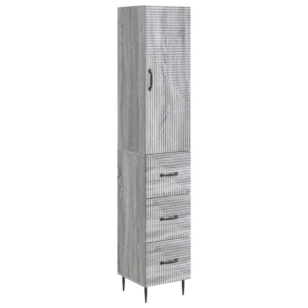 vidaXL Sada skríň 2 pcs Sivý Sonoma 33 x 34,5 x 90 cm Kompozitné drevo