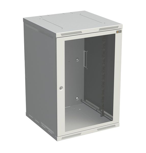 Rozvádzač nástenný SENSA 18U 500 mm, dvere sklo, RAL 7035, SENSA-18U-65-11-G