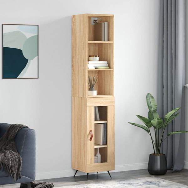 vidaXL Vysoká skrinka dub sonoma 34,5x34x180 cm spracované drevo