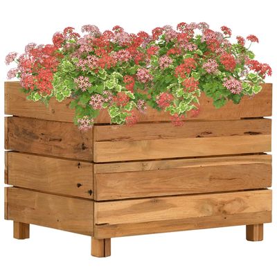 vidaXL Vyvýšený záhon 50x40x38 cm, recyklované tíkové drevo a oceľ