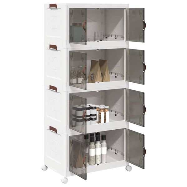 vidaXL stohovateľný úložný box kolesami 4poschodový 75L 64x40x141,5 cm