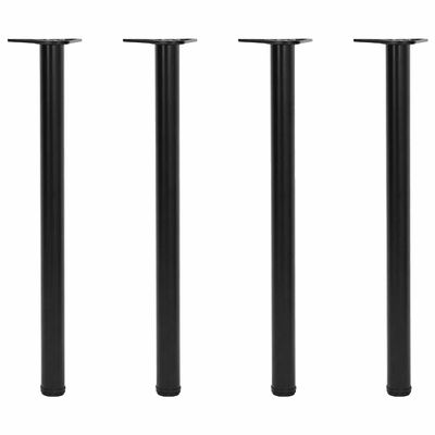 4 výškovo nastaviteľné stolové nožičky čierne 870 mm