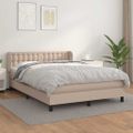 vidaXL Boxspring posteľ s matracom kapučínová 140x200 cm umelá koža